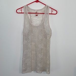 No Boundaries White Lace Tank Top